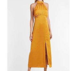Express Satin Halter Maxi Dress